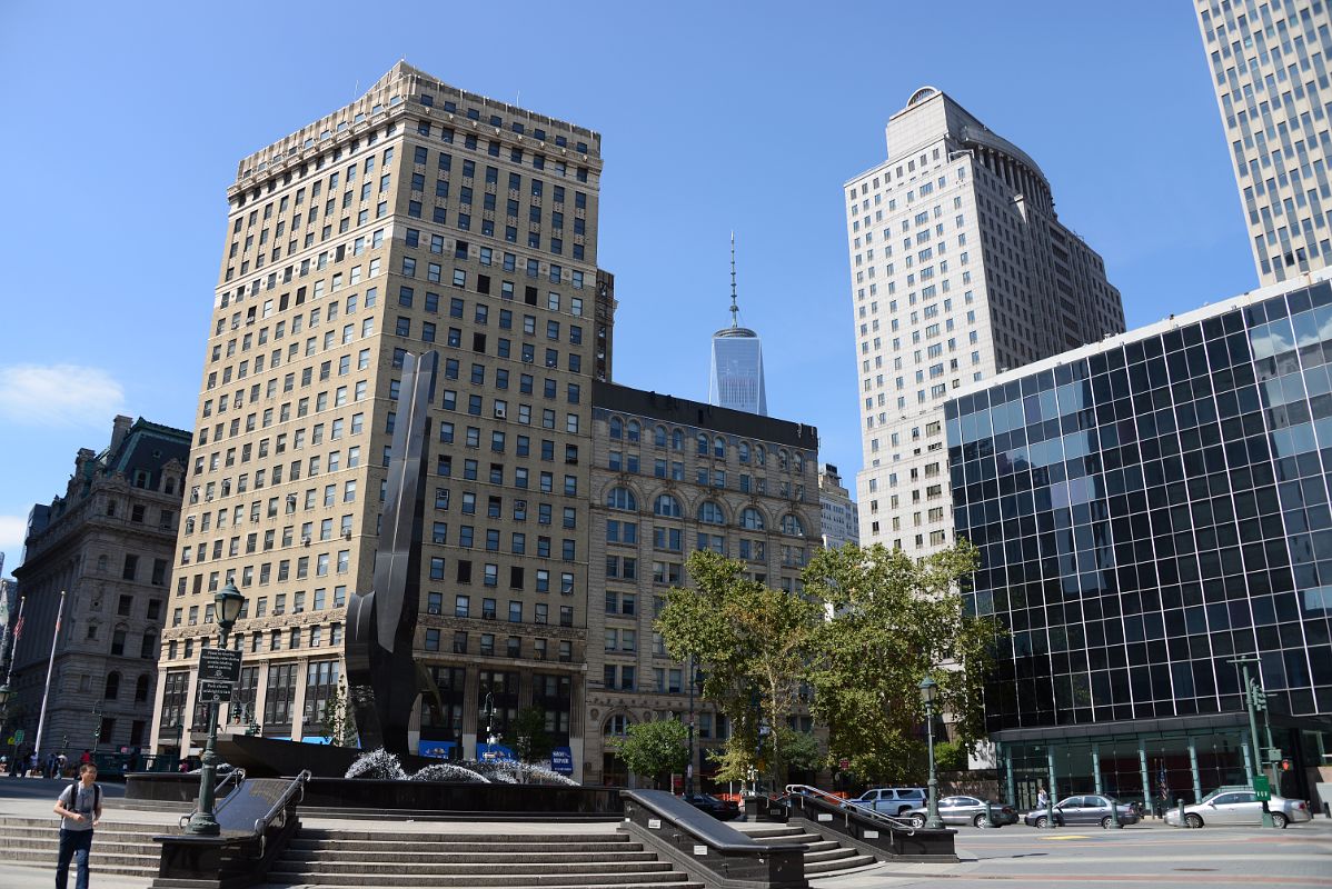 01-2 Foley Square With One World Trade Center and Ted Weiss Federal Building In New York Financial District